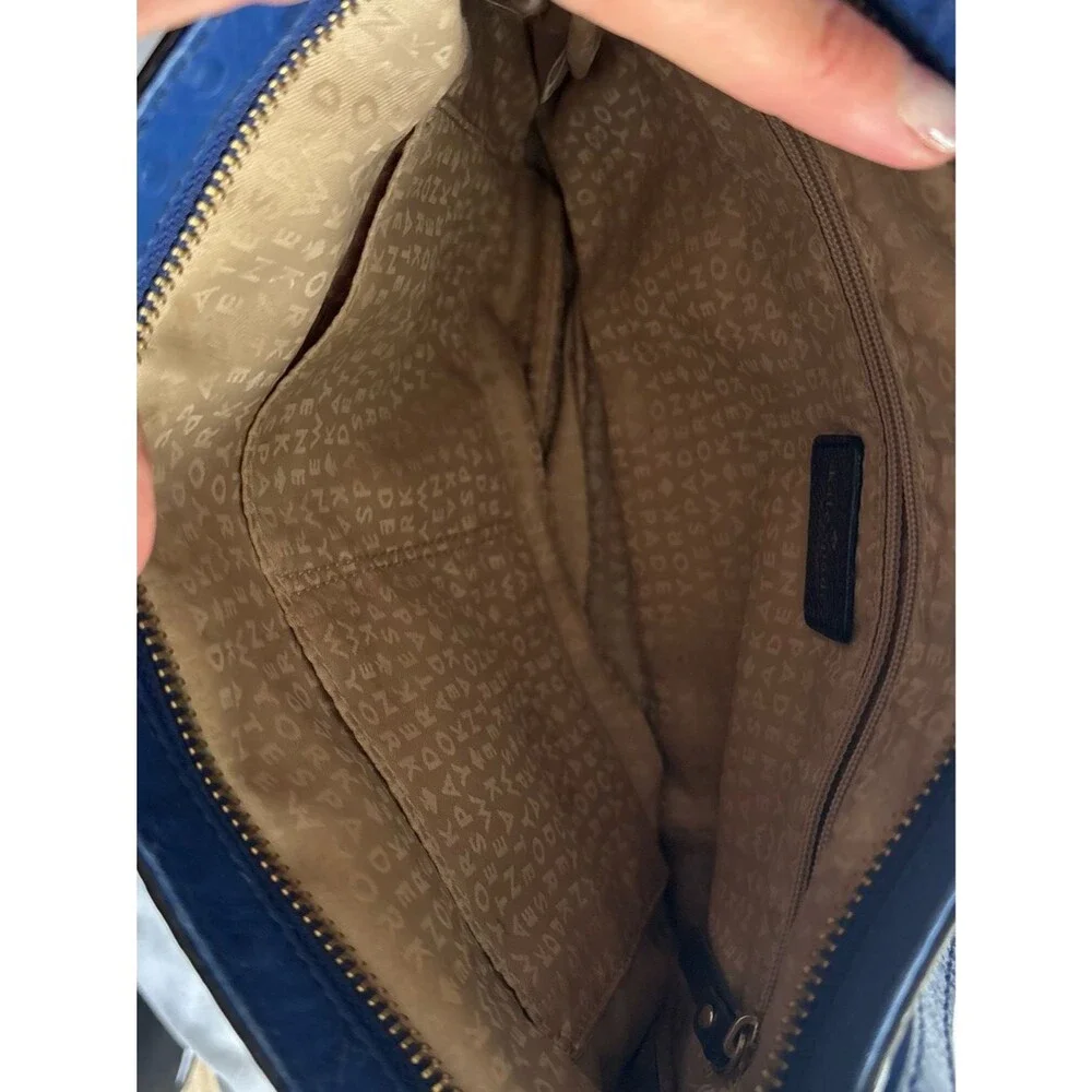 Kate Spade New York Blue Crossbody Bag | Textured Leather | Gold Hardware